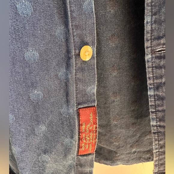 Scotch & Soda chambray jean button up shirt polka dot detail size XL - Picture 4 of 11